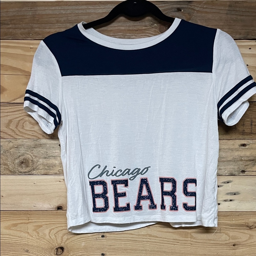 NFL Team Apparel size 10 Chicago Bears White and Navy Shirt with Logo